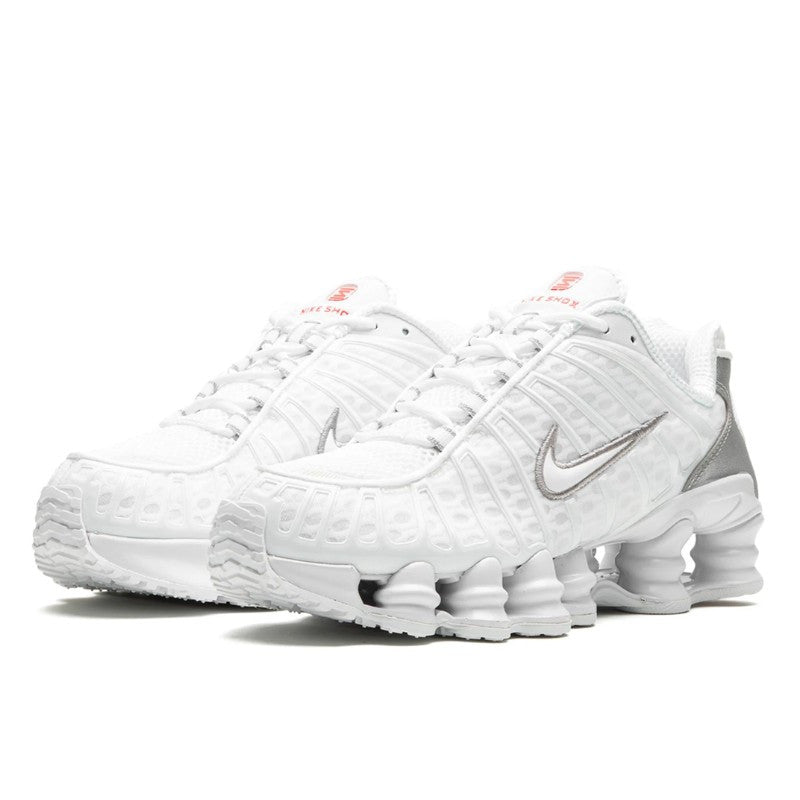 Nike Shox TL White Metallic Silver Max Orange - AR3566-100 / AV3595-100