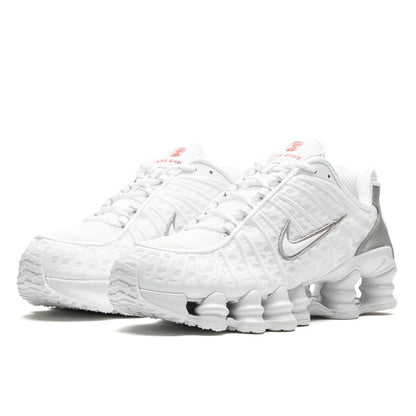 Nike Shox TL White Metallic Silver Max Orange - AR3566-100 / AV3595-100